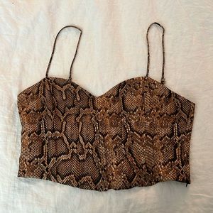 Zara snakeskin cropped top